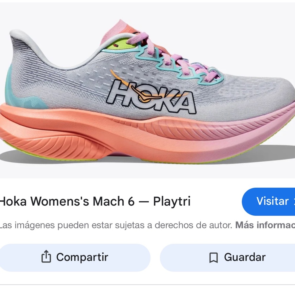 Hoka Women's Mach 6 Athletic Shoes - Pink and Blue - Picture 1 of 9